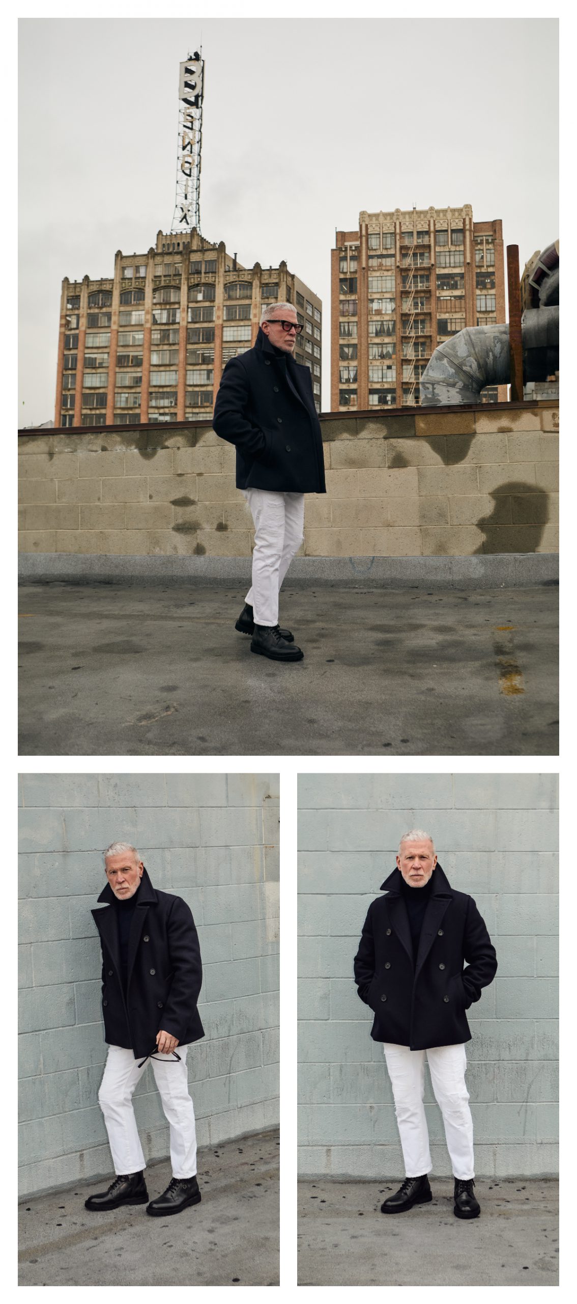 Collage von Nick Wooster, der Schuhe von Scarosso trägt